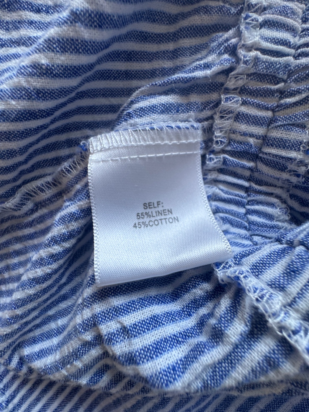 Calypso St. Barth Linen Blend Striped Peplum Button Front Blouse Medium - Picture 10 of 13